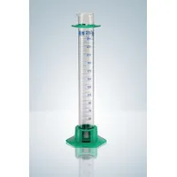 Measuring cylinder, t.f. 100 ml, class A(cc) blue graduation, PE-base and guard ring, 2 pc or PAK